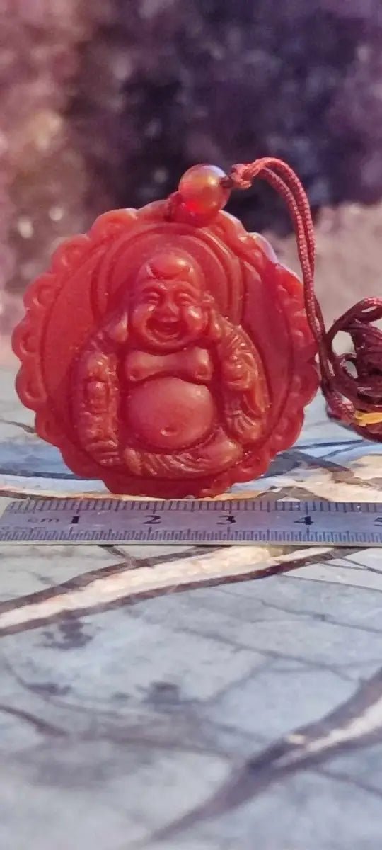 Load image into Gallery viewer, Pendentif Bouddha Cornaline Grade A ++++ aspect mat (Avec son cordon) Pendentif Bouddha en Cornaline
