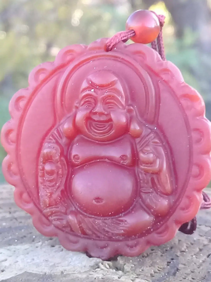 Load image into Gallery viewer, Pendentif Bouddha Cornaline Grade A ++++ aspect mat (Avec son cordon) Pendentif Bouddha en Cornaline
