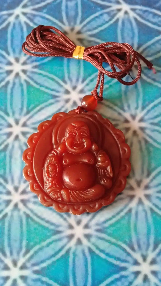 Pendentif Bouddha Cornaline Grade A ++++ aspect mat (Avec son cordon) Pendentif Bouddha en Cornaline
