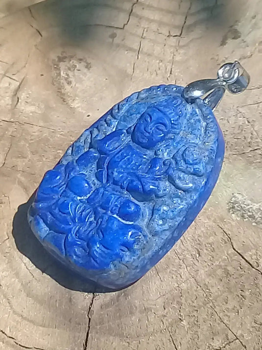 Pendentif Bouddha en Lapis Lazuli Grade A ++++ Pendentif Bouddha en Lapis Lazuli