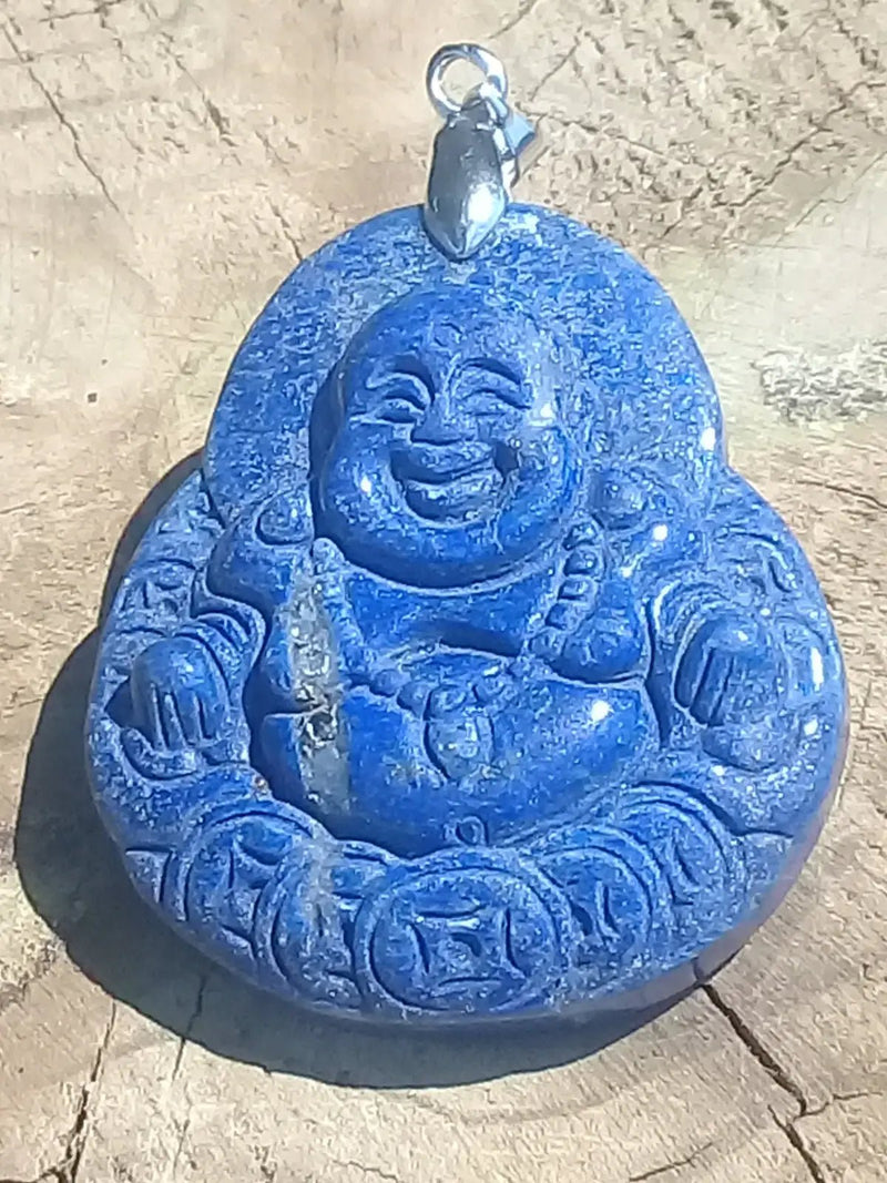 Chargez l'image dans la visionneuse de la galerie, Pendentif Bouddha en Lapis Lazuli Grade A ++++ Pendentif Bouddha en Lapis Lazuli

