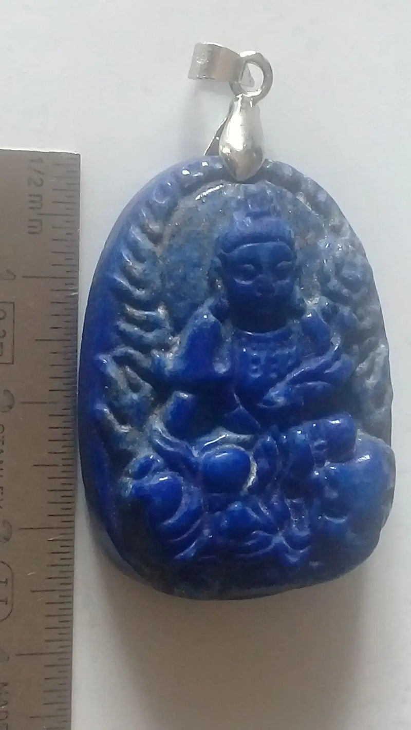 Carica immagine in Galleria Viewer, Pendentif Bouddha en Lapis Lazuli Grade A ++++ Pendentif Bouddha en Lapis Lazuli Dans la besace du p&#39;tit Poucet...   
