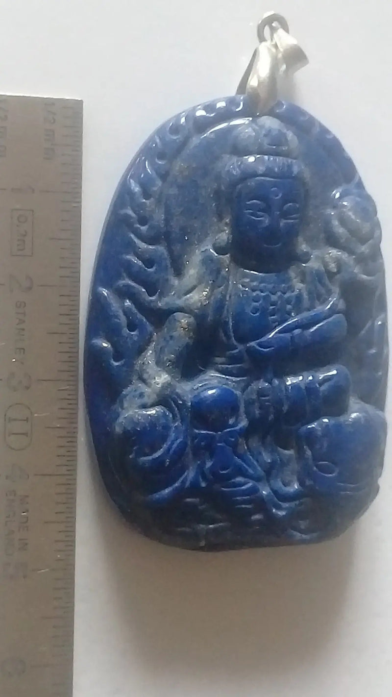 Загрузить изображение в просмотрщик галереи, Pendentif Bouddha en Lapis Lazuli Grade A ++++ Pendentif Bouddha en Lapis Lazuli Dans la besace du p&#39;tit Poucet...   
