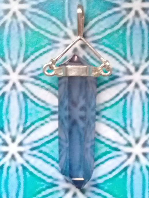 Pendentif en Cristal Aqua-Tanzine-Aura monté sur Argent 925 Grade A ++++ Pendentif en Cristal Aqua-Tanzine-Aura monté sur Argent 925