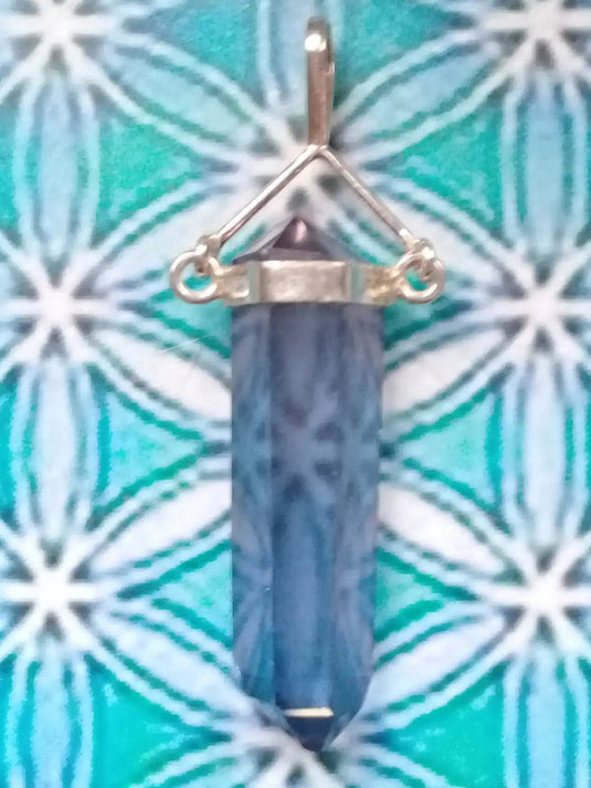 Pendentif en Cristal Aqua-Tanzine-Aura monté sur Argent 925 Grade A ++++ Pendentif en Cristal Aqua-Tanzine-Aura monté sur Argent 925