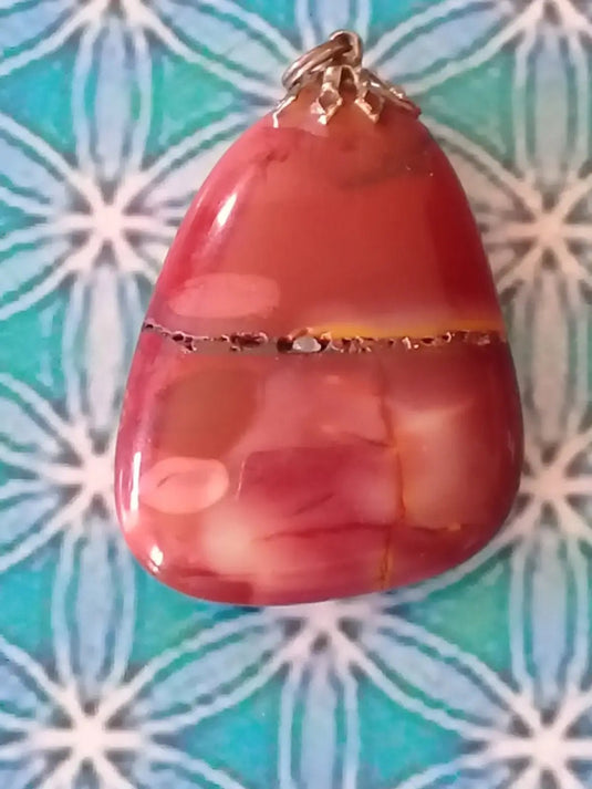 Pendentif en Jaspe mokaïte Grade A +++ Pendentif en Jaspe Mokaïte