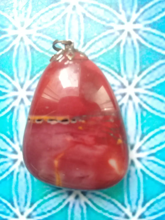 Pendentif en Jaspe mokaïte Grade A +++ Pendentif en Jaspe Mokaïte