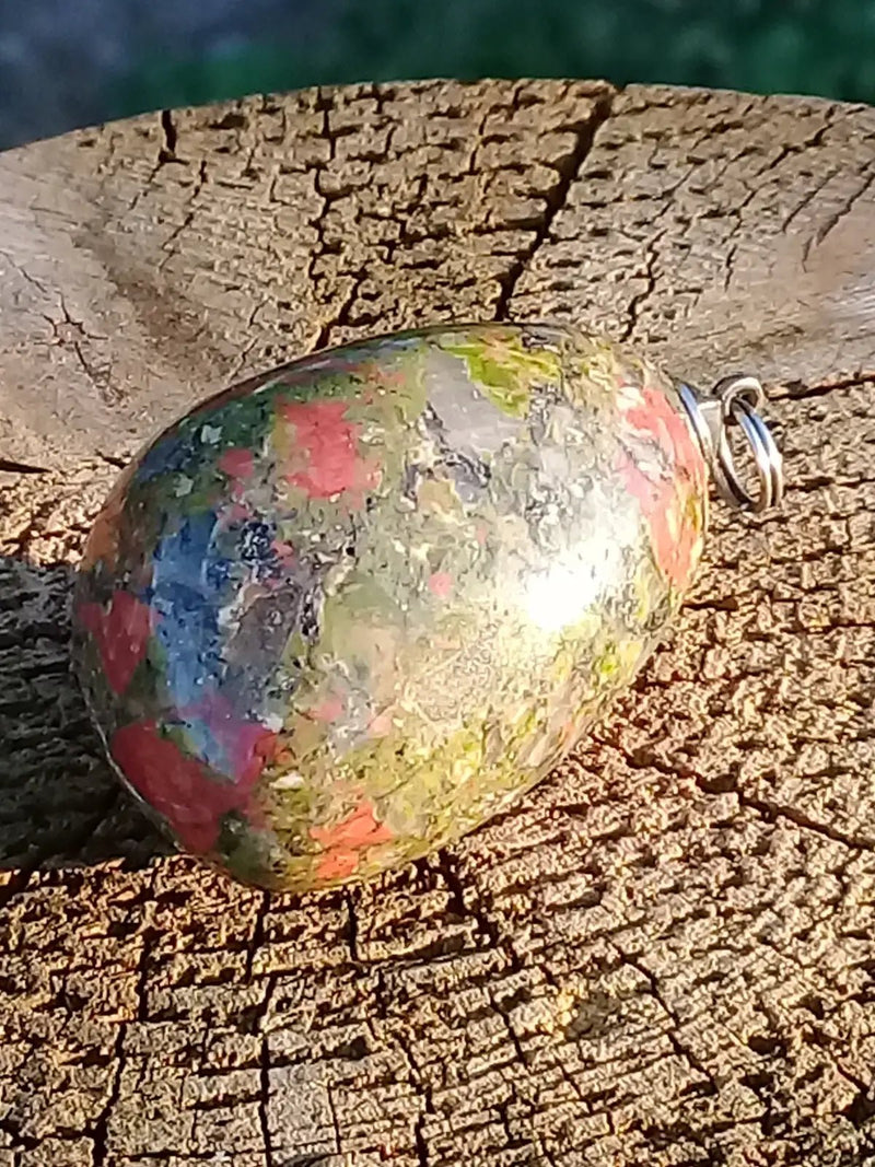 Load image into Gallery viewer, Pendentif Jaspe Unakite Grade A ++++ Pendentifs Jaspe Unakite
