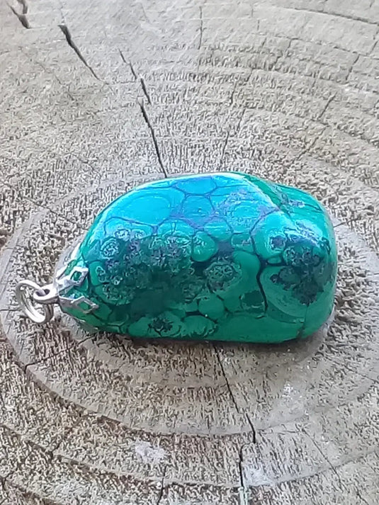 Pendentif Malachite Grade A ++++ Fourni avec cordon Pendentif Malachite