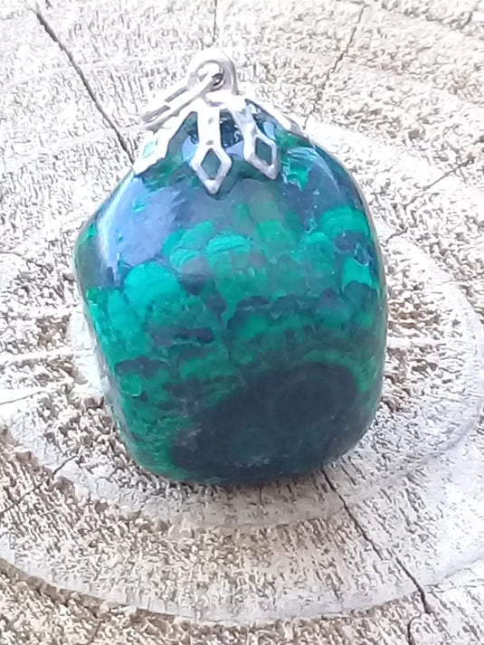 Pendentif Malachite Grade A ++++ Fourni avec cordon Pendentif Malachite