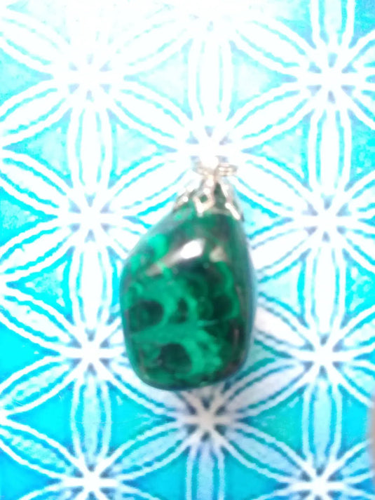 Pendentif Malachite Grade A ++++ Fourni avec cordon Pendentif Malachite
