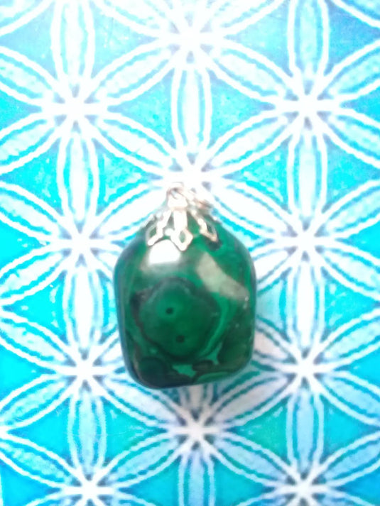 Pendentif Malachite Grade A ++++ Fourni avec cordon Pendentif Malachite