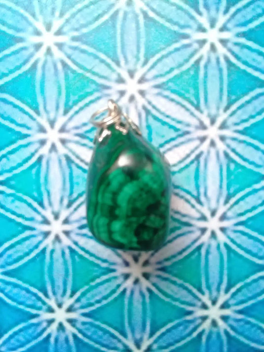 Pendentif Malachite Grade A ++++ Fourni avec cordon Pendentif Malachite