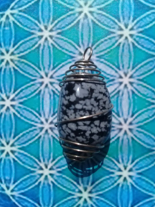 Pendentif Obsidienne Flocon de neige Grade A ++++ Pendentif Obsidienne Flocon de neige