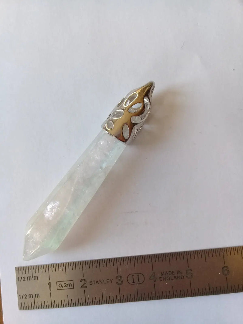 Load image into Gallery viewer, Pendule en Cristal Angel-Aura monté sur Argent 925 Grade A ++++ Pendule en Cristal Angel-Aura monté sur Argent 925
