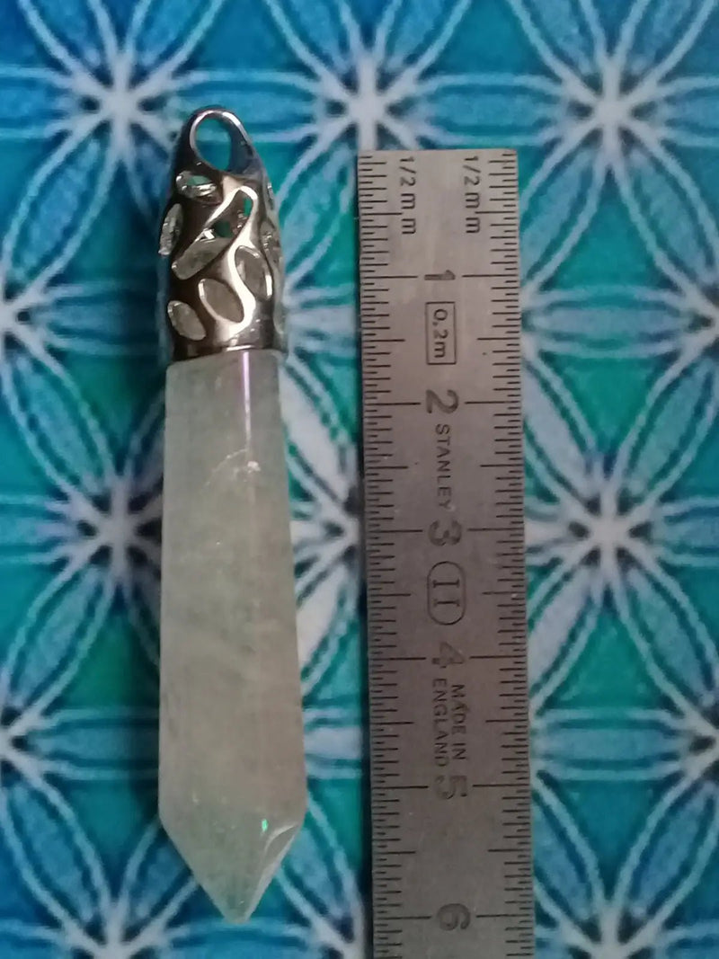 Load image into Gallery viewer, Pendule en Cristal Angel-Aura monté sur Argent 925 Grade A ++++ Pendule en Cristal Angel-Aura monté sur Argent 925
