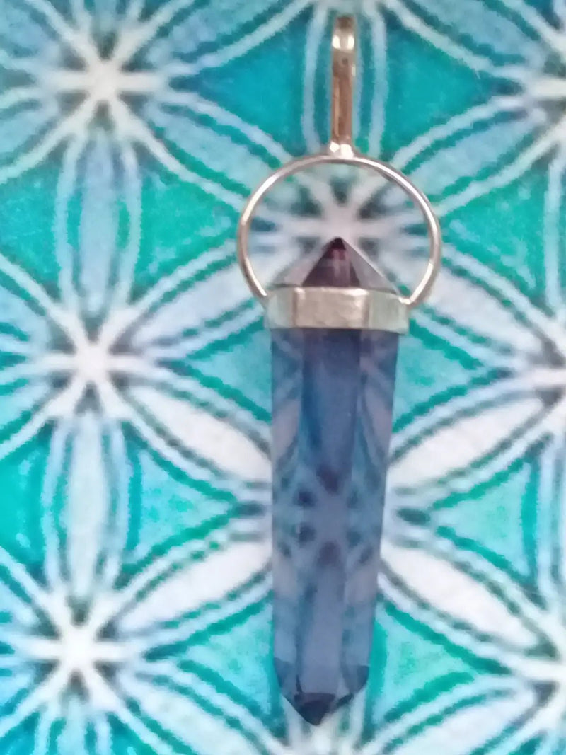 Chargez l&#39;image dans la visionneuse de la galerie, Pendule en Cristal Aqua-Tanzine-Aura monté sur Argent 925 Grade A ++++ Pendule Cristal Aqua-Tanzine-Aura monté sur Argent 925
