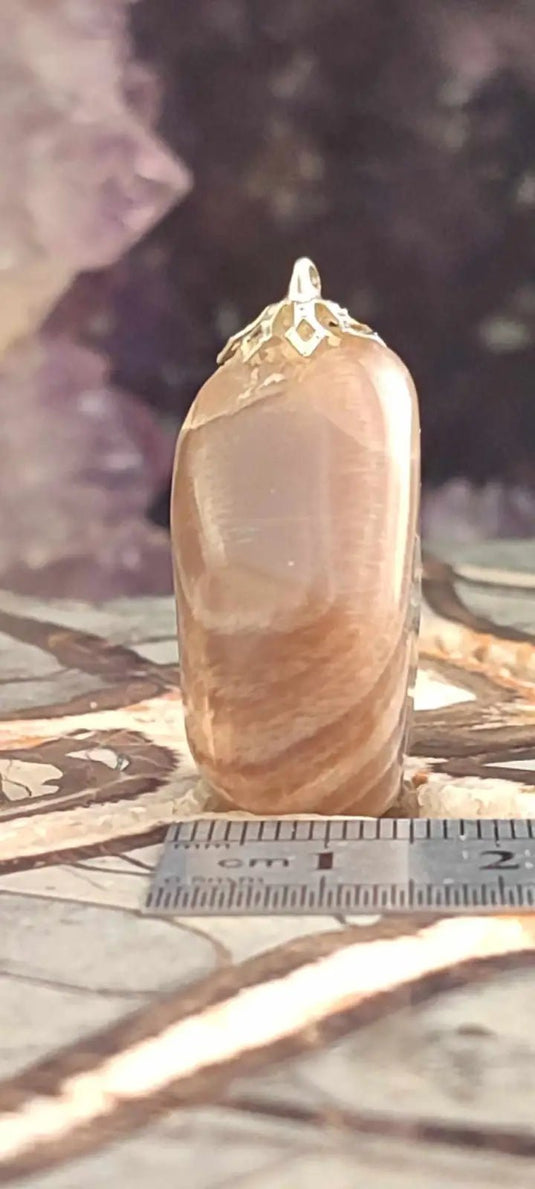 Pierre de lune Adulaire du Brésil pendentif Grade A++++ (fourni avec cordon) Pierre de lune Adulaire pendentif