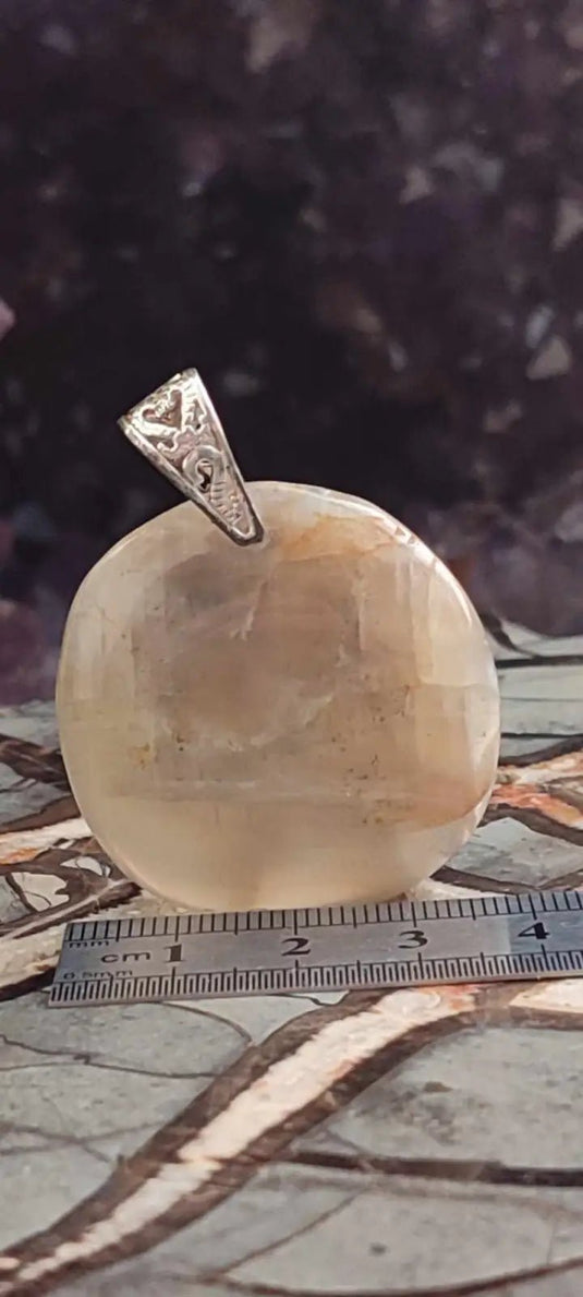 Pierre de lune Adulaire du Brésil pendentif Grade A++++ (fourni avec cordon) Pierre de lune Adulaire pendentif