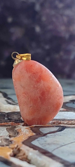 Pierre du soleil Héliolite du Brésil pendentif Grade A++++ (fourni avec cordon) Pierre du soleil héliolite pendentif