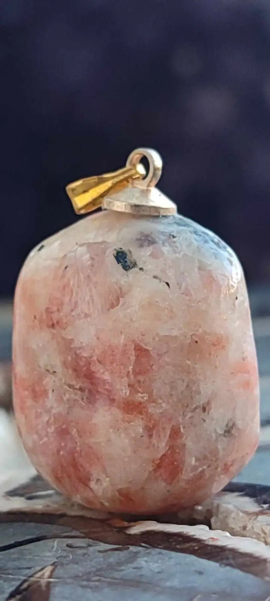 Pierre du soleil Héliolite du Brésil pendentif Grade A++++ (Fourni avec cordon) Pierre du soleil héliolite pendentif