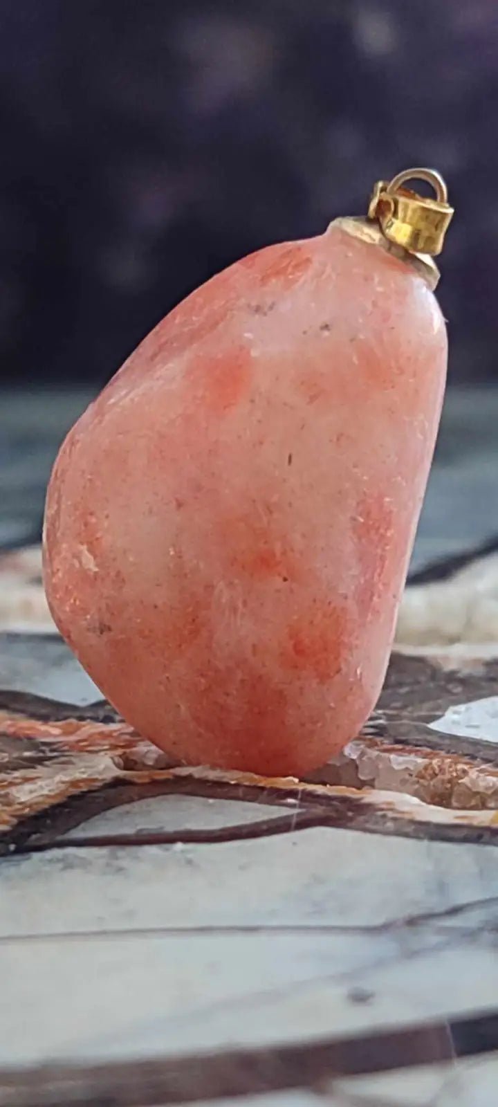 Load image into Gallery viewer, Pierre du soleil Héliolite du Brésil pendentif Grade A++++ (fourni avec cordon) Pierre du soleil héliolite pendentif
