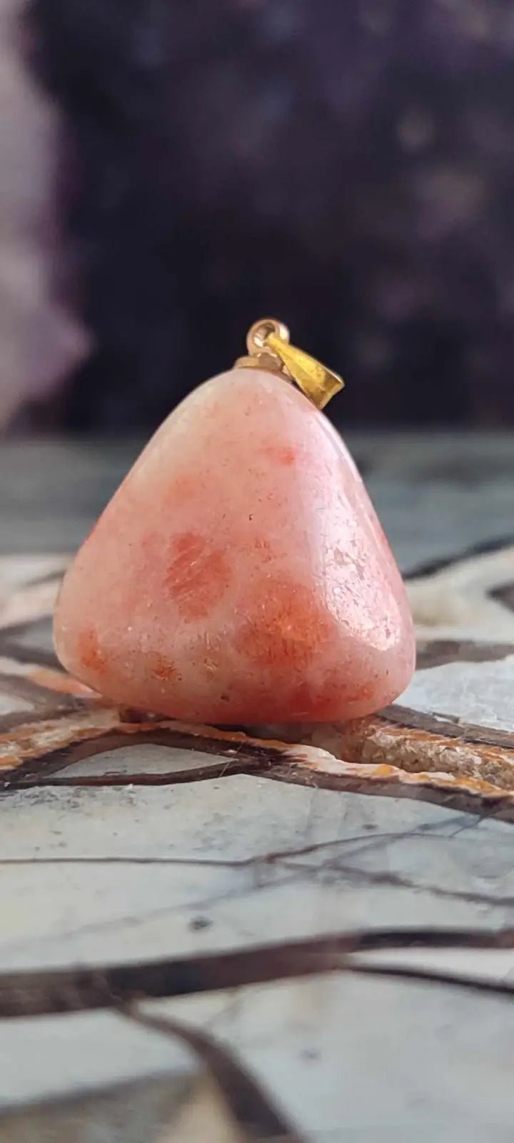 Load image into Gallery viewer, Pierre du soleil Héliolite du Brésil pendentif Grade A++++ (fourni avec cordon) Pierre du soleil héliolite pendentif
