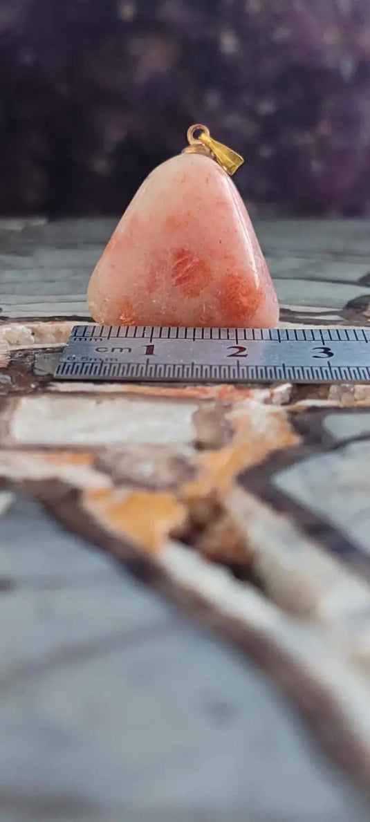 Pierre du soleil Héliolite du Brésil pendentif Grade A++++ (fourni avec cordon) Pierre du soleil héliolite pendentif