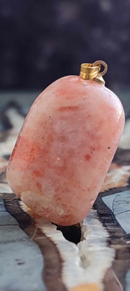 Pierre du soleil Héliolite du brésil pendentif Grade A++++ (fourni avec cordon) Pierre du soleil héliolite pendentif