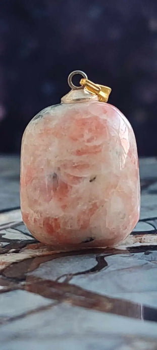 Pierre du soleil Héliolite du Brésil pendentif Grade A++++ (Fourni avec cordon) Pierre du soleil héliolite pendentif