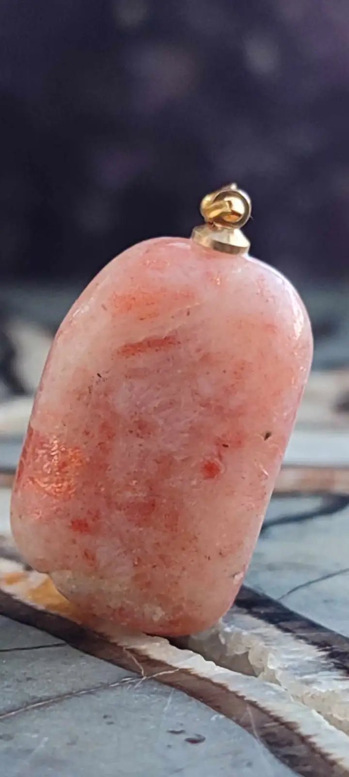 Load image into Gallery viewer, Pierre du soleil Héliolite du brésil pendentif Grade A++++ (fourni avec cordon) Pierre du soleil héliolite pendentif
