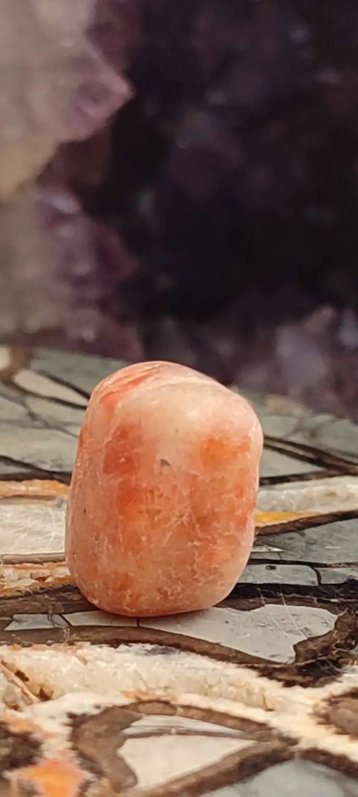 Load image into Gallery viewer, Pierre du soleil Héliolite du Brésil pierre roulée Grade A++++ Pierre du soleil Héliolite
