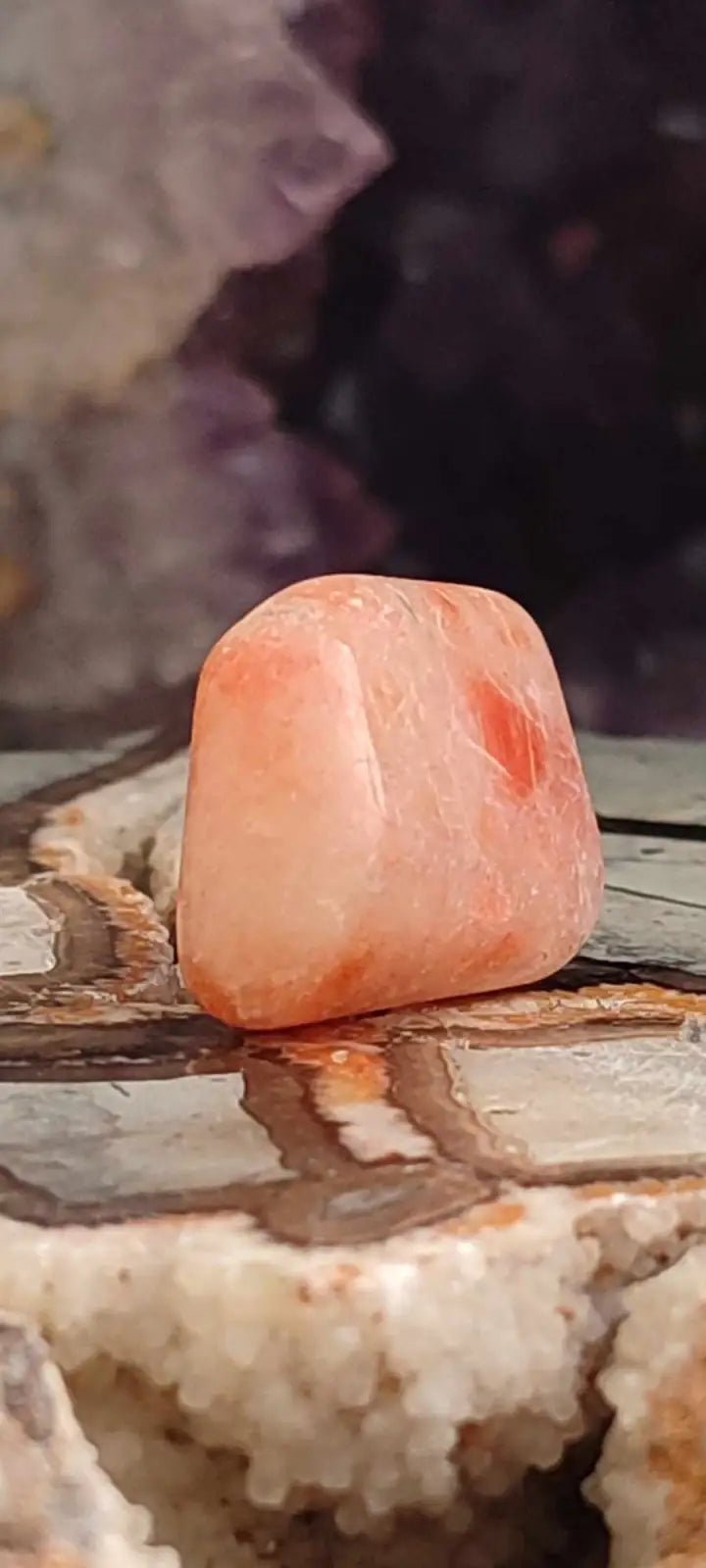 Load image into Gallery viewer, Pierre du soleil Héliolite du Brésil pierre roulée Grade A++++ Pierre du soleil Héliolite
