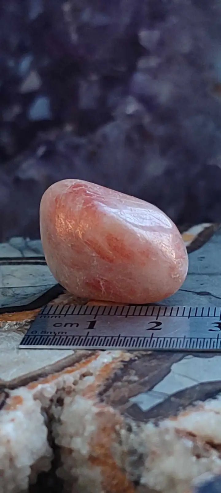 Load image into Gallery viewer, Pierre du soleil Héliolite du Brésil pierre roulée Grade A++++ Pierre du soleil Héliolite
