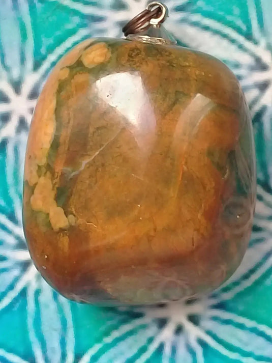 Pierre roulée Jaspe Rhyolite Grade A +++ Pendentif Jaspe Rhyolite