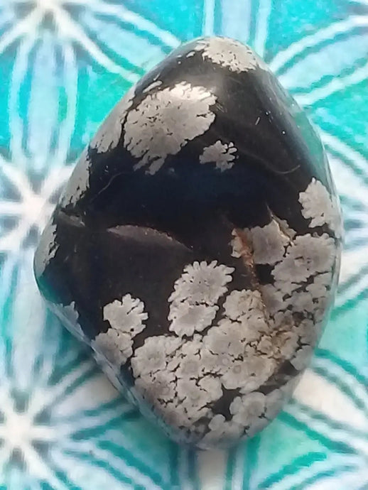 Pierre roulée Obsidienne flocon de neige Grade A ++++ Pierre roulée Obsidienne Flocon de neige