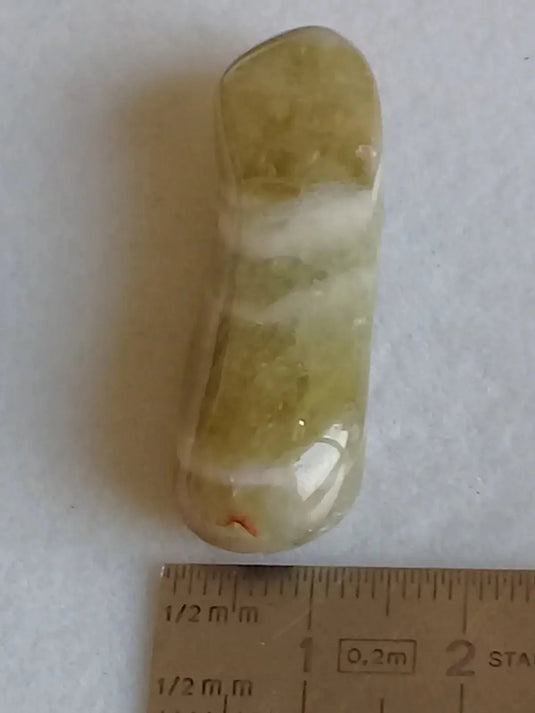 Prasiolite verte à chevrons pierre roulée Grade A++++ Prasiolite verte à chevrons