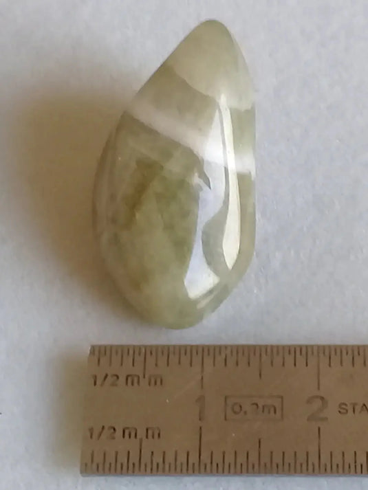 Prasiolite verte à chevrons pierre roulée Grade A++++ Prasiolite verte à chevrons