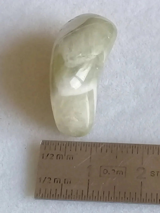 Prasiolite verte à chevrons pierre roulée Grade A++++ Prasiolite verte à chevrons