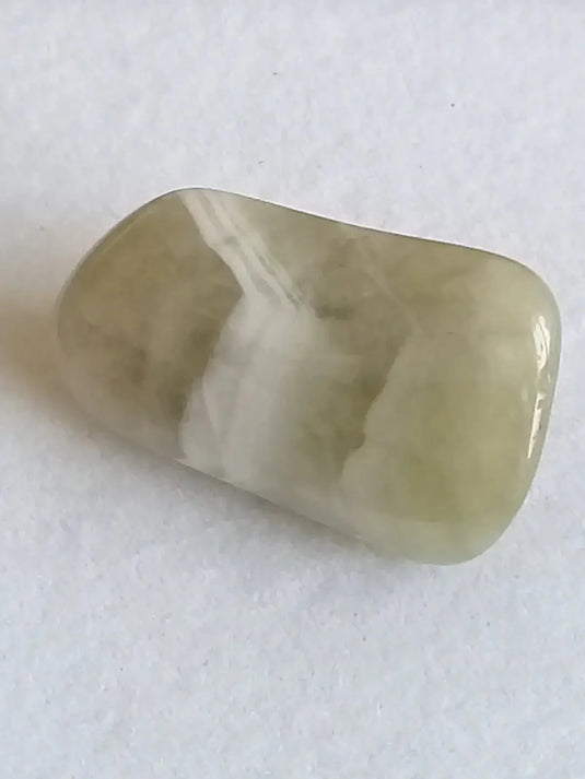 Prasiolite verte à chevrons pierre roulée Grade A++++ Prasiolite verte à chevrons