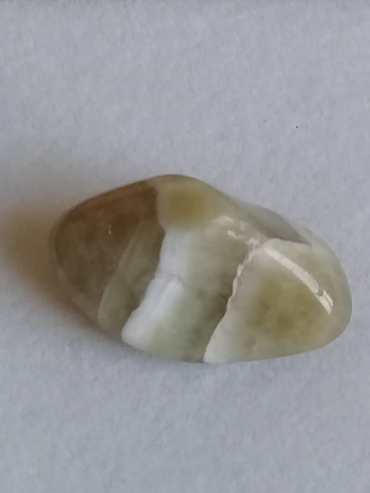 Prasiolite verte à chevrons pierre roulée Grade A++++ Prasiolite verte à chevrons