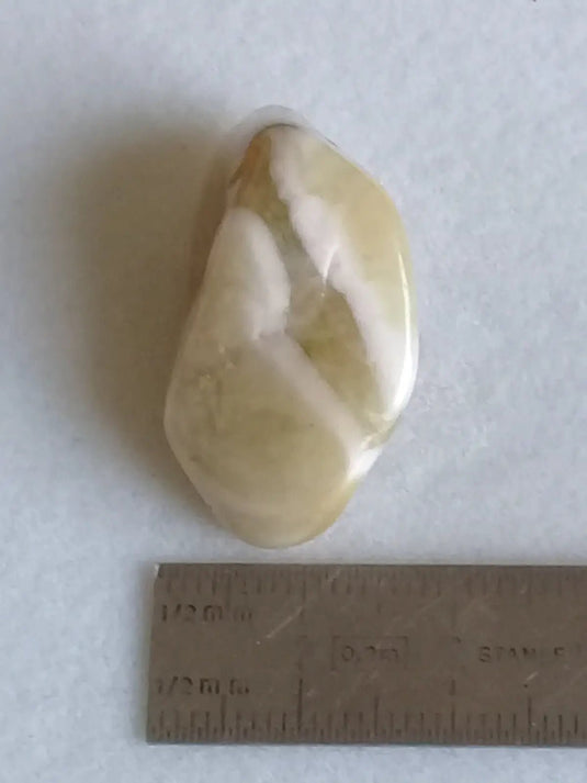 Prasiolite verte à chevrons pierre roulée Grade A++++ Prasiolite verte à chevrons