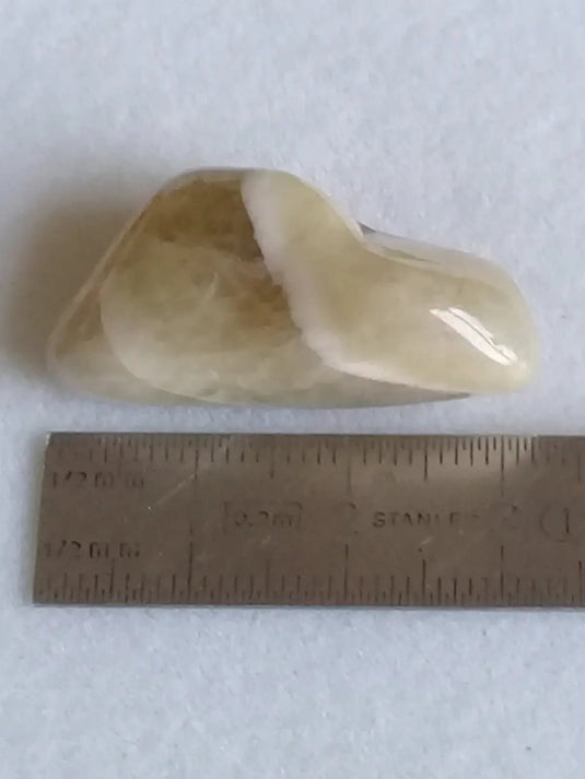 Prasiolite verte à chevrons pierre roulée Grade A++++ Prasiolite verte à chevrons