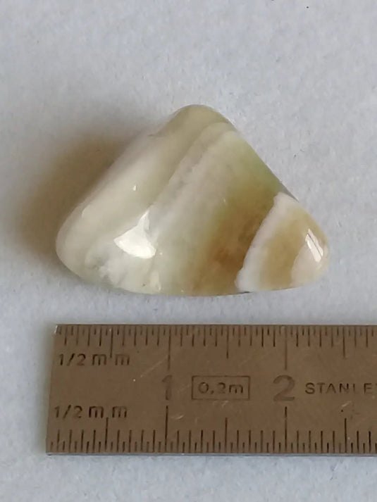 Prasiolite verte à chevrons pierre roulée Grade A++++ Prasiolite verte à chevrons