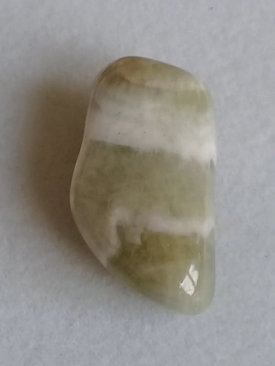 Prasiolite verte à chevrons pierre roulée Grade A++++ Prasiolite verte à chevrons