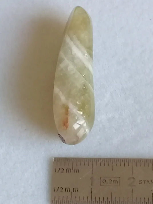 Prasiolite verte à chevrons pierre roulée Grade A++++ Prasiolite verte à chevrons