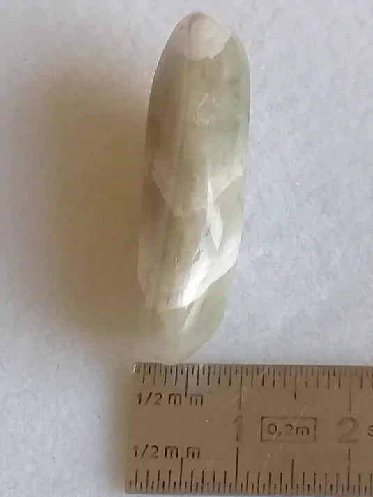 Prasiolite verte à chevrons pierre roulée Grade A++++ Prasiolite verte à chevrons