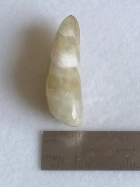 Prasiolite verte à chevrons pierre roulée Grade A++++ Prasiolite verte à chevrons