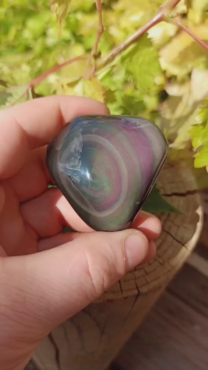 Load and play video in Gallery viewer, Obsidian Heavenly Eye from Mexico pebble Grade A++++
