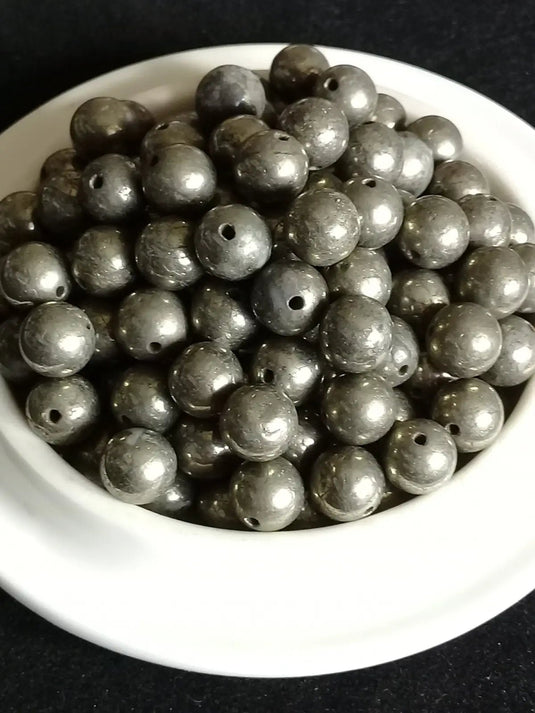 Pyrite du Brésil perle Grade A++++ Prix perle à l’unité Diamètre 8mm Pyrite du Brésil perles 8mm